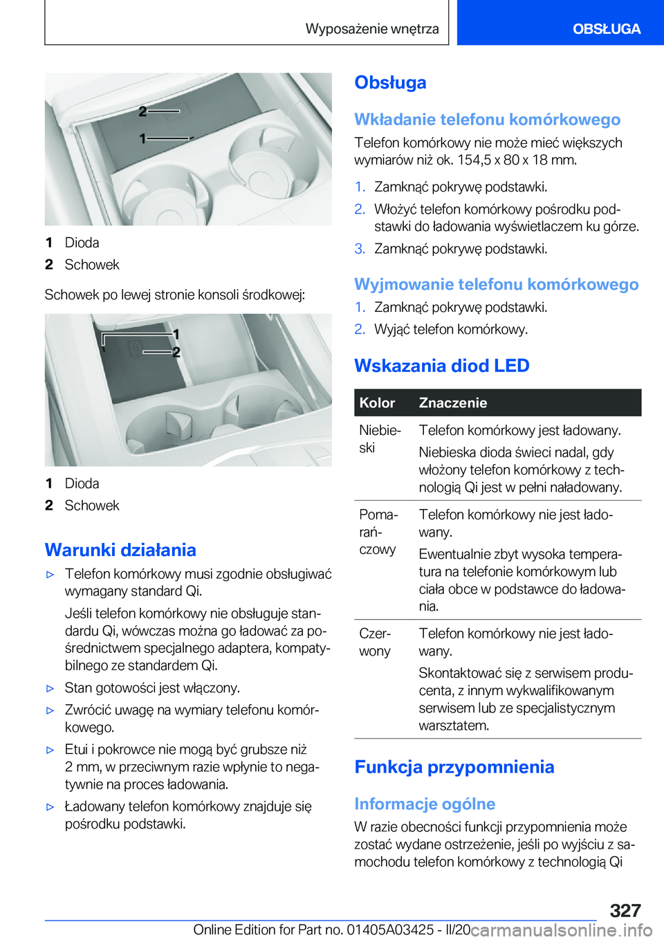 BMW X6 M 2020  Instrukcja obsługi (in Polish) �1�D�i�o�d�a�2�S�c�h�o�w�e�k
�S�c�h�o�w�e�k��p�o��l�e�w�e�j��s�t�r�o�n�i�e��k�o�n�s�o�l�i��r�o�d�k�o�w�e�j�:
�1�D�i�o�d�a�2�S�c�h�o�w�e�k
�W�a�r�u�n�k�i��d�z�i�a�ł�a�n�i�a
'x�T�e�l�e�f�o�