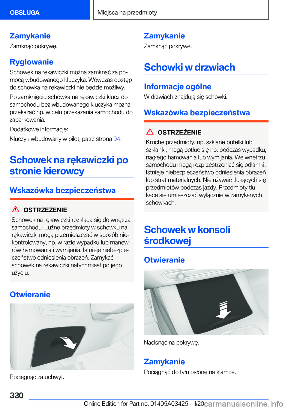 BMW X6 M 2020  Instrukcja obsługi (in Polish) �Z�a�m�y�k�a�n�i�e
�Z�a�m�k�n�