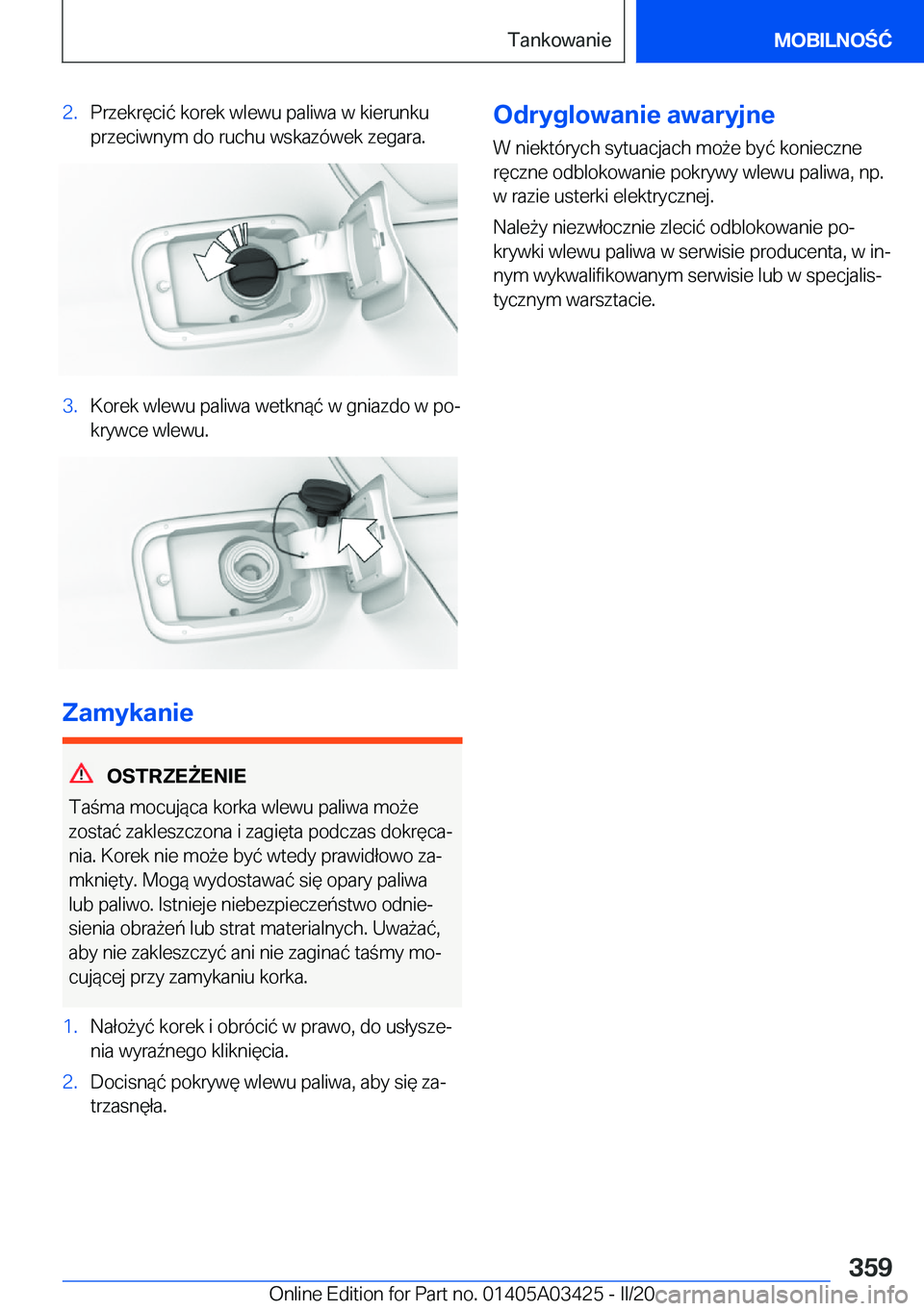 BMW X6 M 2020  Instrukcja obsługi (in Polish) �2�.�P�r�z�e�k�r�