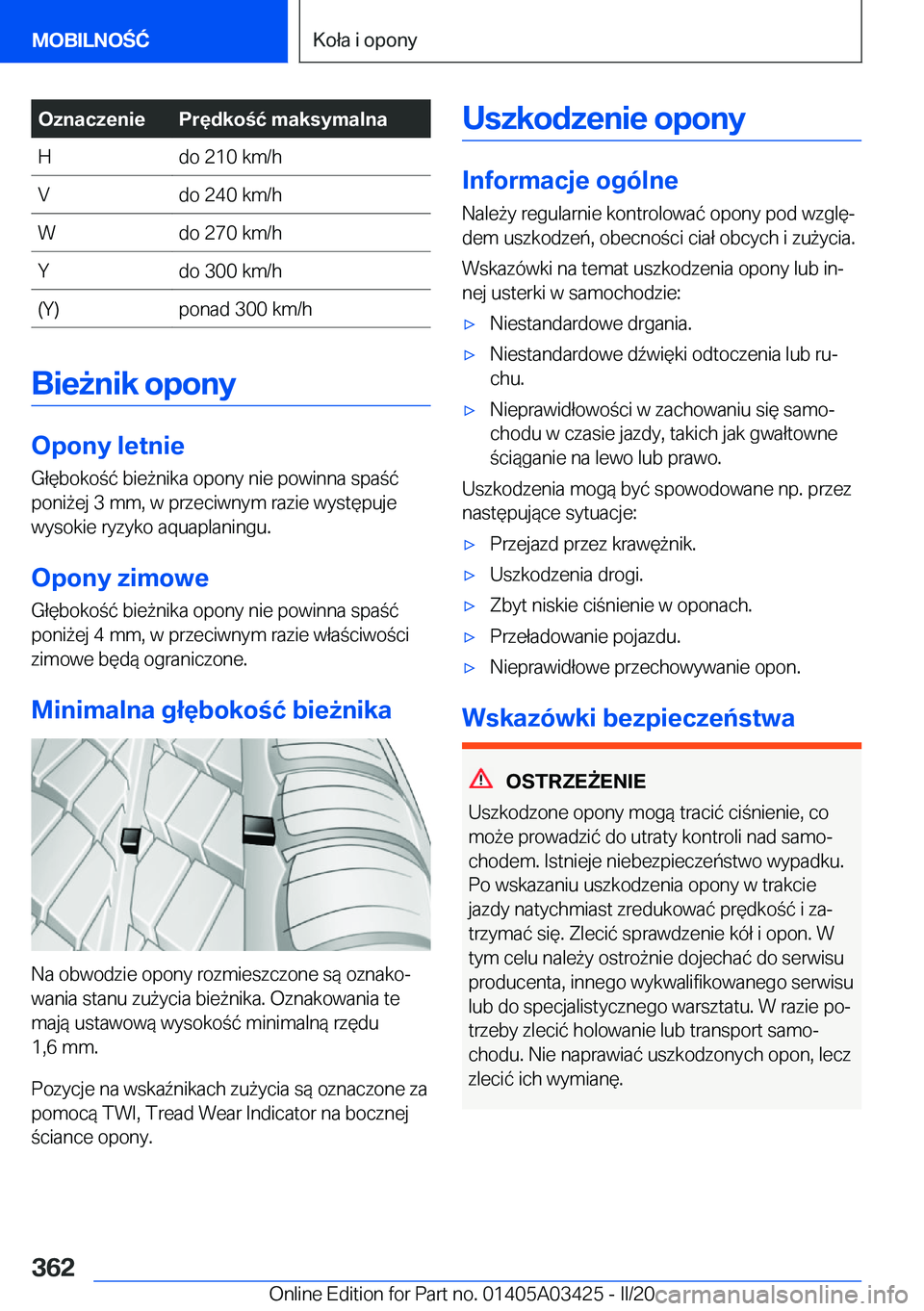 BMW X6 M 2020  Instrukcja obsługi (in Polish) �O�z�n�a�c�z�e�n�i�e�P�r�