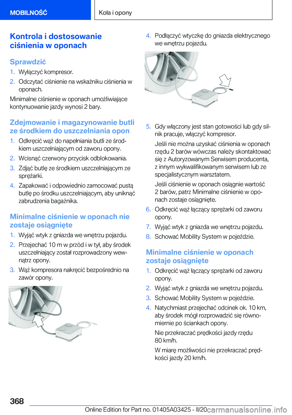 BMW X6 M 2020  Instrukcja obsługi (in Polish) �K�o�n�t�r�o�l�a��i��d�o�s�t�o�s�o�w�a�n�i�e
�c�i�n�i�e�n�i�a��w��o�p�o�n�a�c�h
�S�p�r�a�w�d�z�i�ć�1�.�W�y�ł�