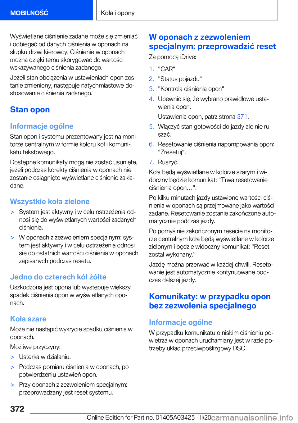 BMW X6 M 2020  Instrukcja obsługi (in Polish) �W�y�w�i�e�t�l�a�n�e��c�i�n�i�e�n�i�e��z�a�d�a�n�e��m�o9�e��s�i�