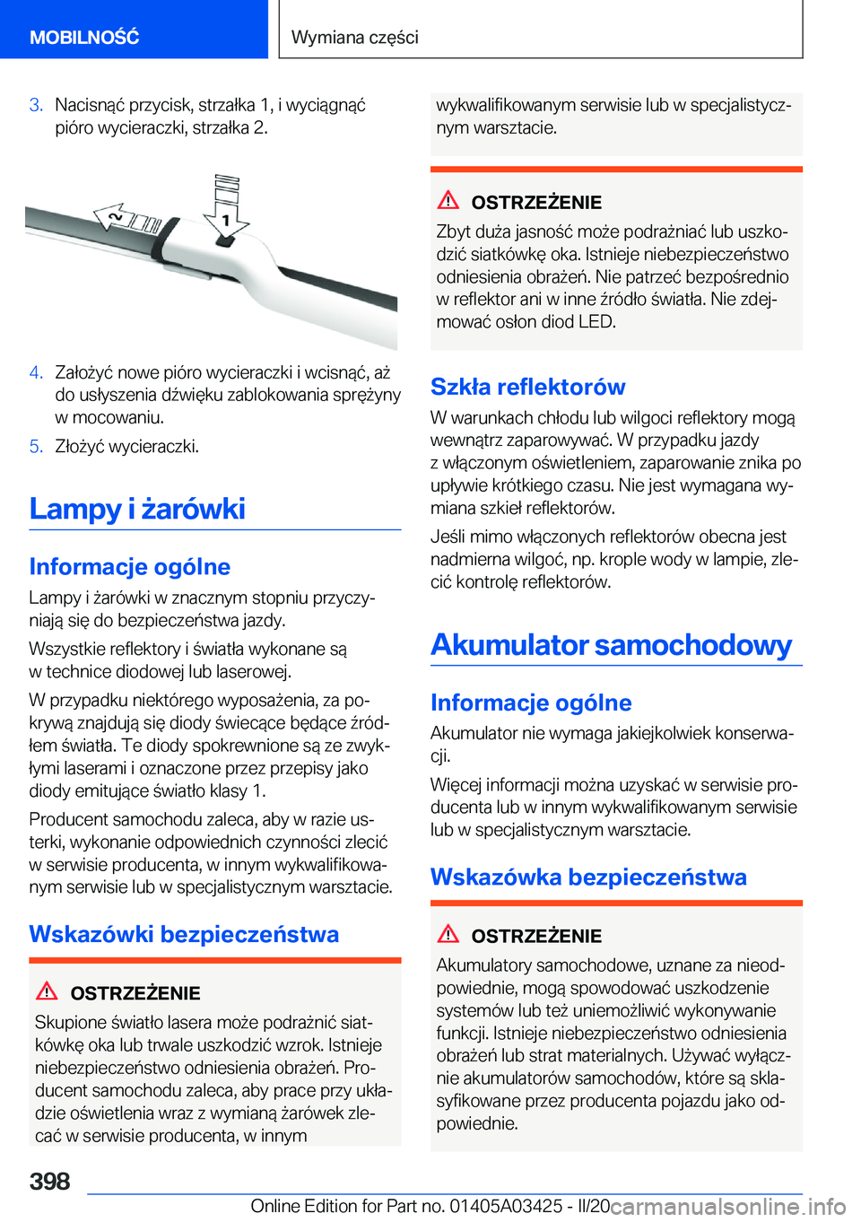 BMW X6 M 2020  Instrukcja obsługi (in Polish) �3�.�N�a�c�i�s�n�