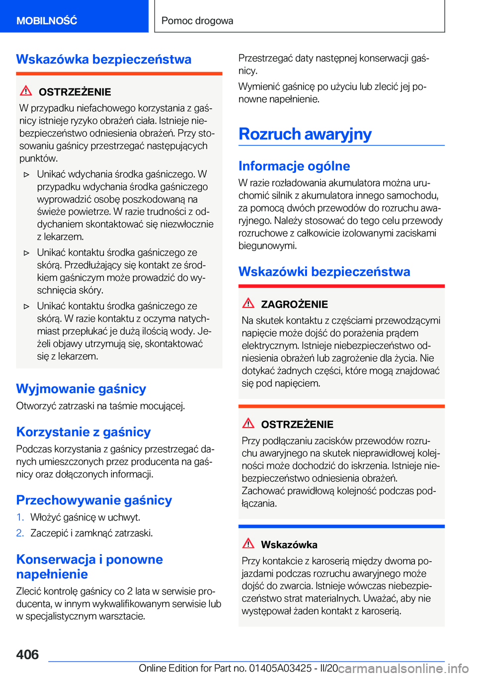 BMW X6 M 2020  Instrukcja obsługi (in Polish) �W�s�k�a�z�