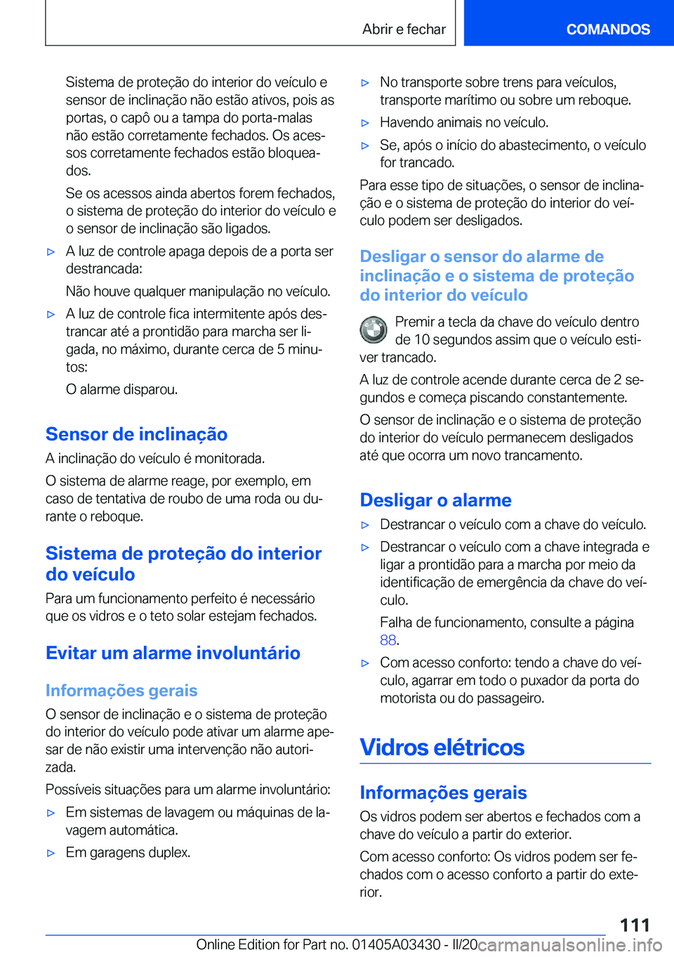 BMW X6 M 2020  Manual do condutor (in Portuguese) �S�i�s�t�e�m�a��d�e��p�r�o�t�e�