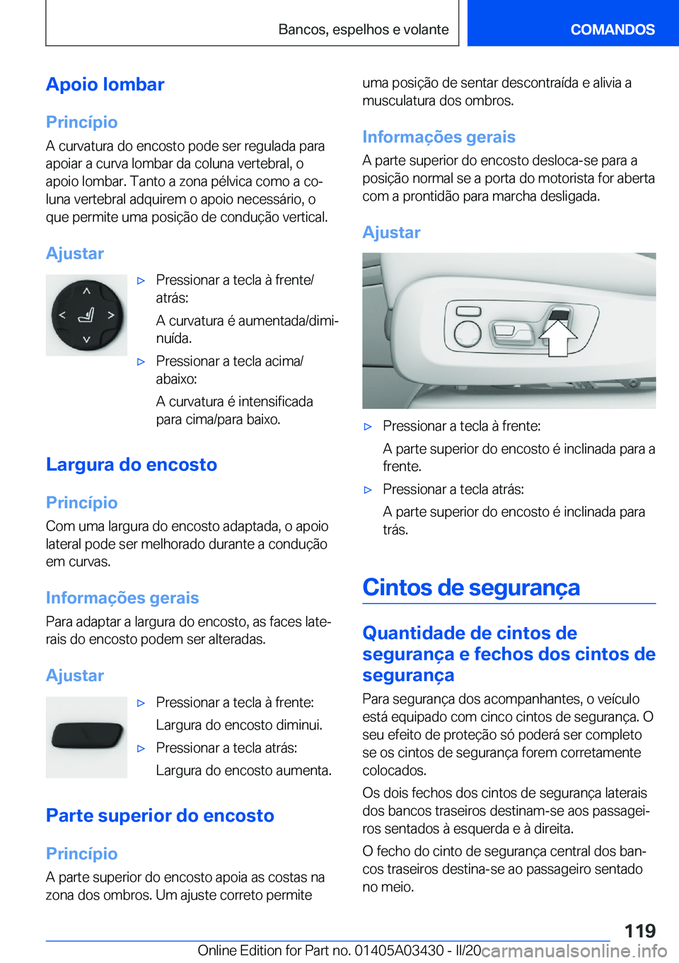 BMW X6 M 2020  Manual do condutor (in Portuguese) �A�p�o�i�o��l�o�m�b�a�r�P�r�i�n�c�