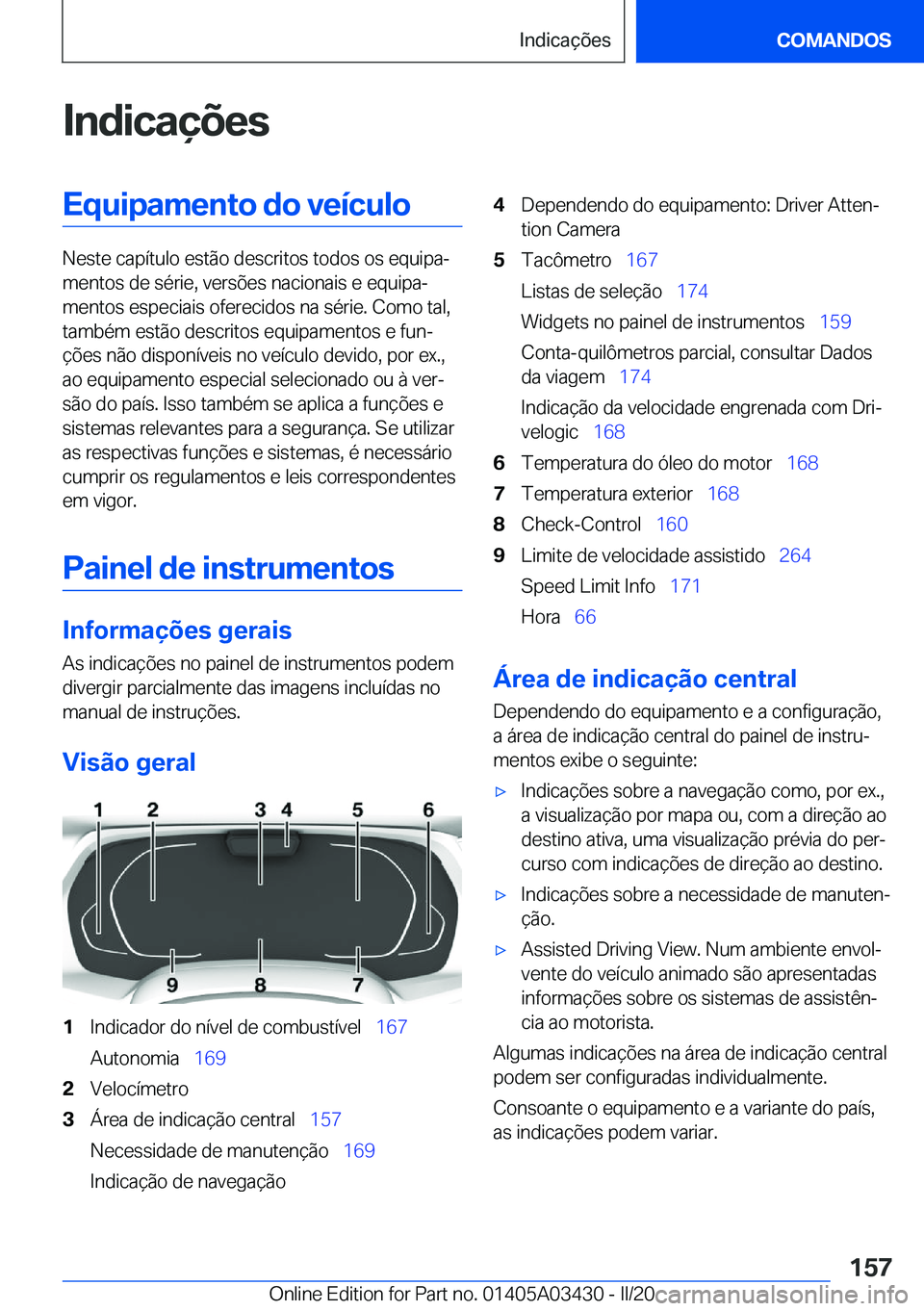 BMW X6 M 2020  Manual do condutor (in Portuguese) �I�n�d�i�c�a�