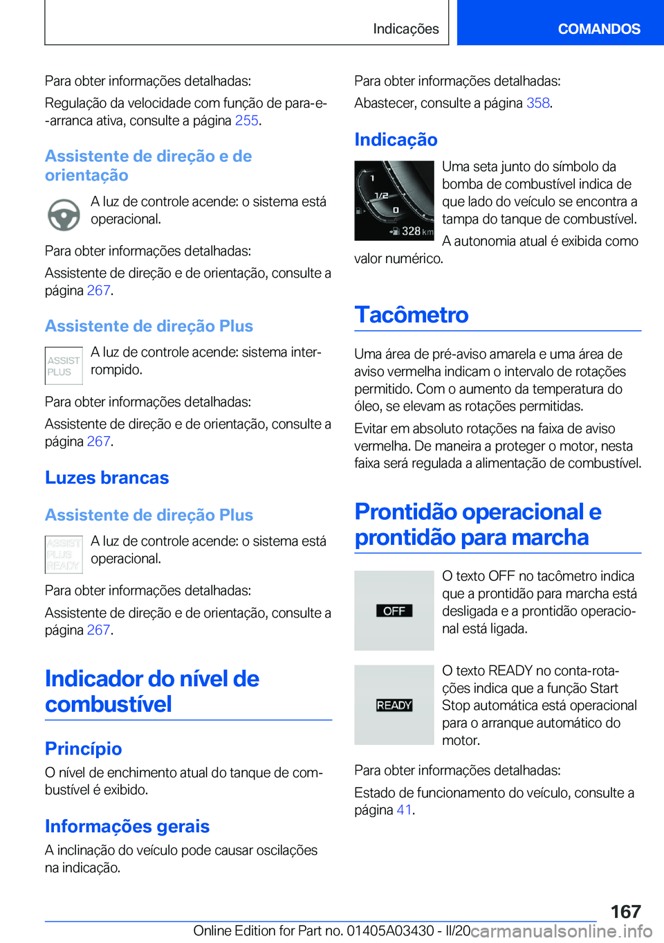 BMW X6 M 2020  Manual do condutor (in Portuguese) �P�a�r�a��o�b�t�e�r��i�n�f�o�r�m�a�