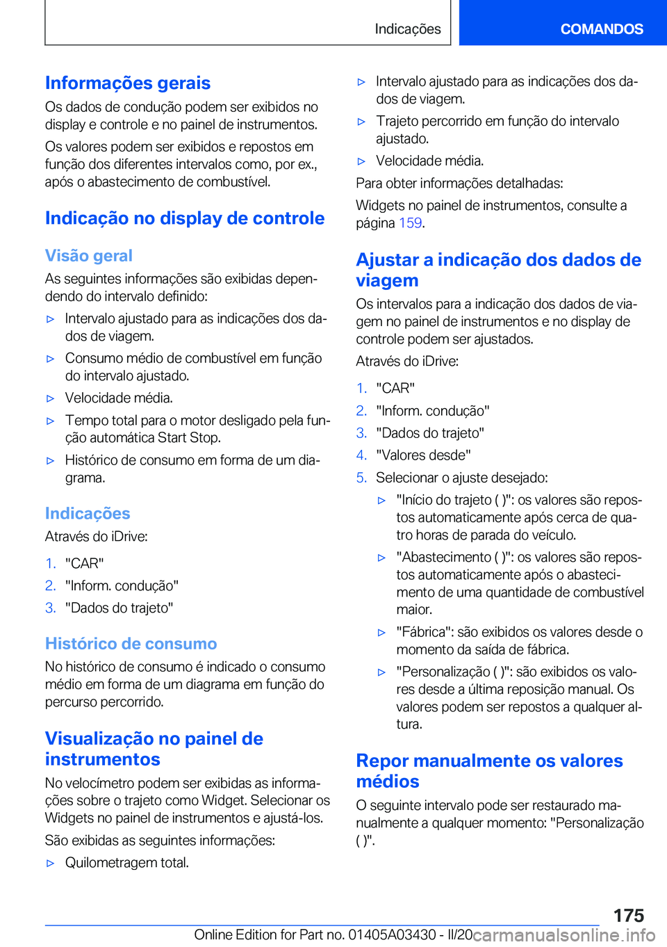 BMW X6 M 2020  Manual do condutor (in Portuguese) �I�n�f�o�r�m�a�