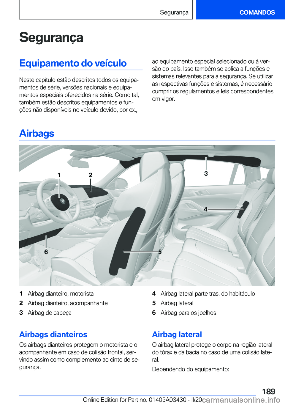 BMW X6 M 2020  Manual do condutor (in Portuguese) �S�e�g�u�r�a�n�
