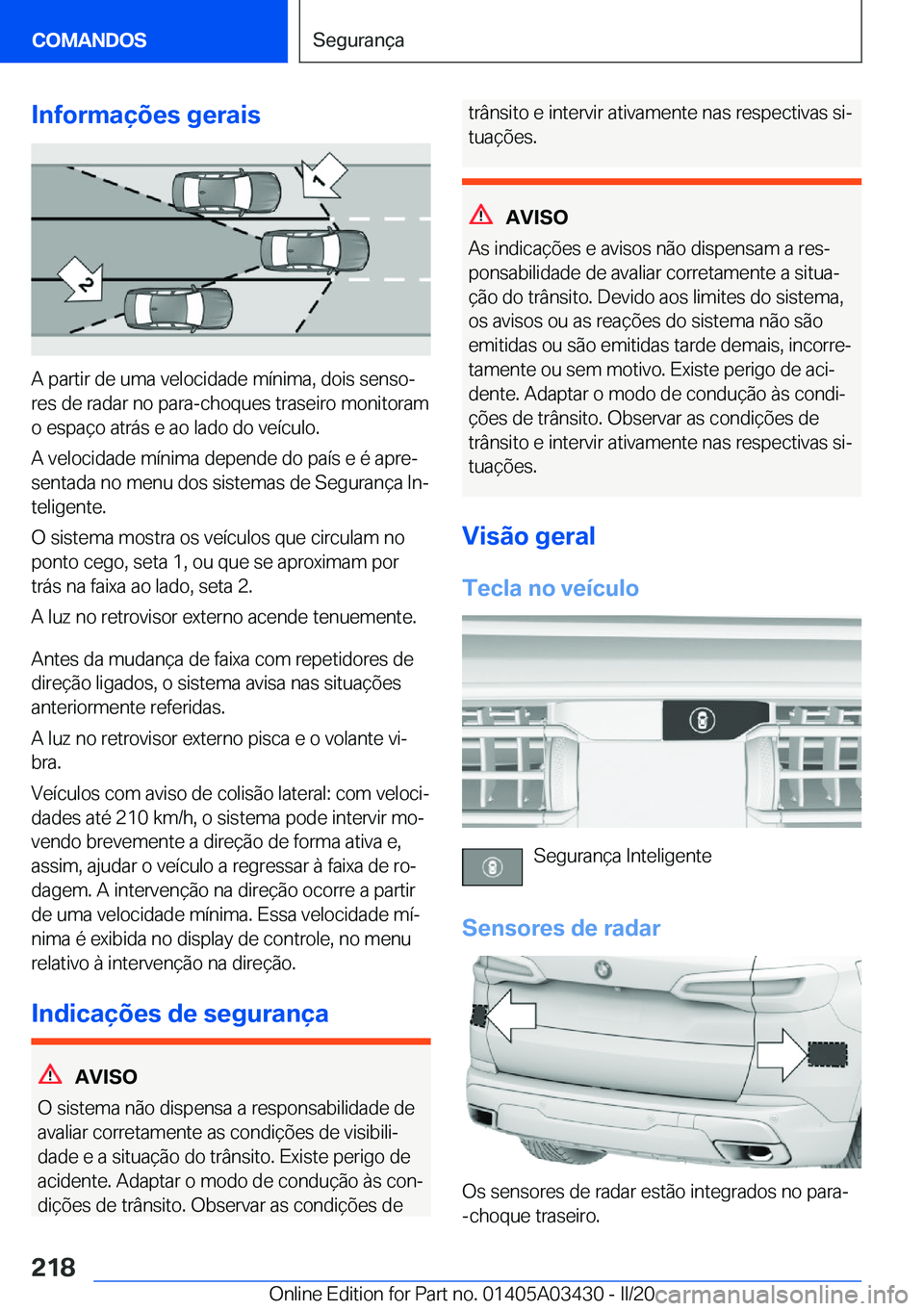 BMW X6 M 2020  Manual do condutor (in Portuguese) �I�n�f�o�r�m�a�