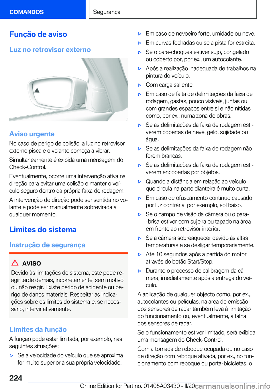 BMW X6 M 2020  Manual do condutor (in Portuguese) �F�u�n�