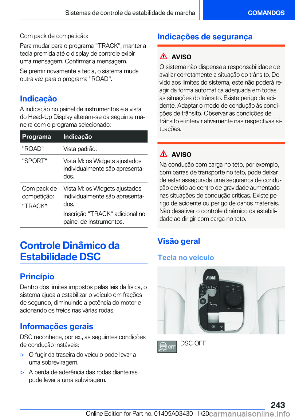 BMW X6 M 2020  Manual do condutor (in Portuguese) �C�o�m��p�a�c�k��d�e��c�o�m�p�e�t�i�