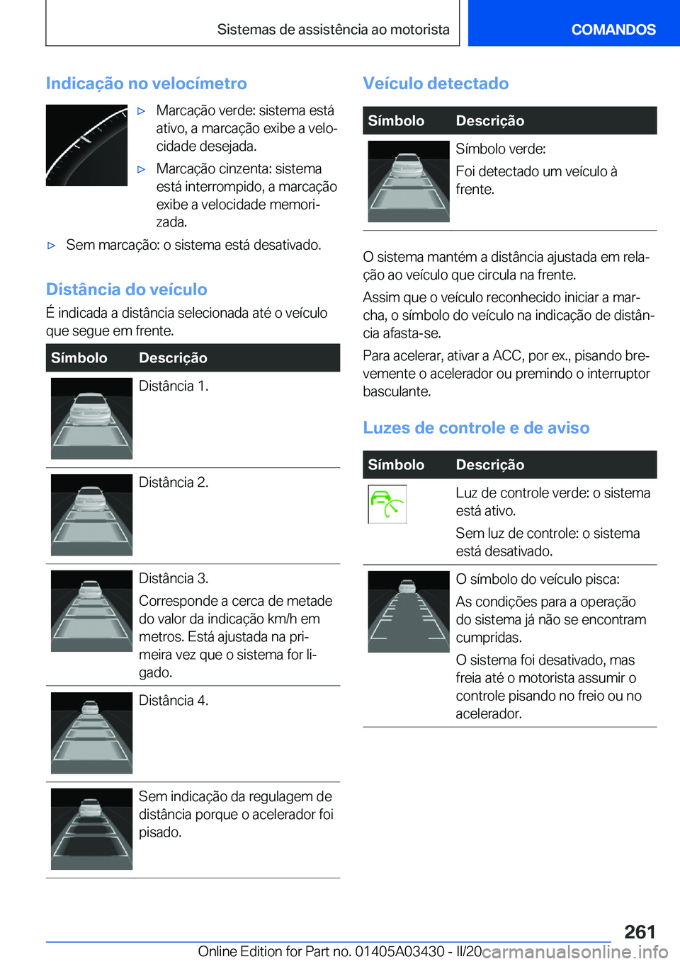 BMW X6 M 2020  Manual do condutor (in Portuguese) �I�n�d�i�c�a�