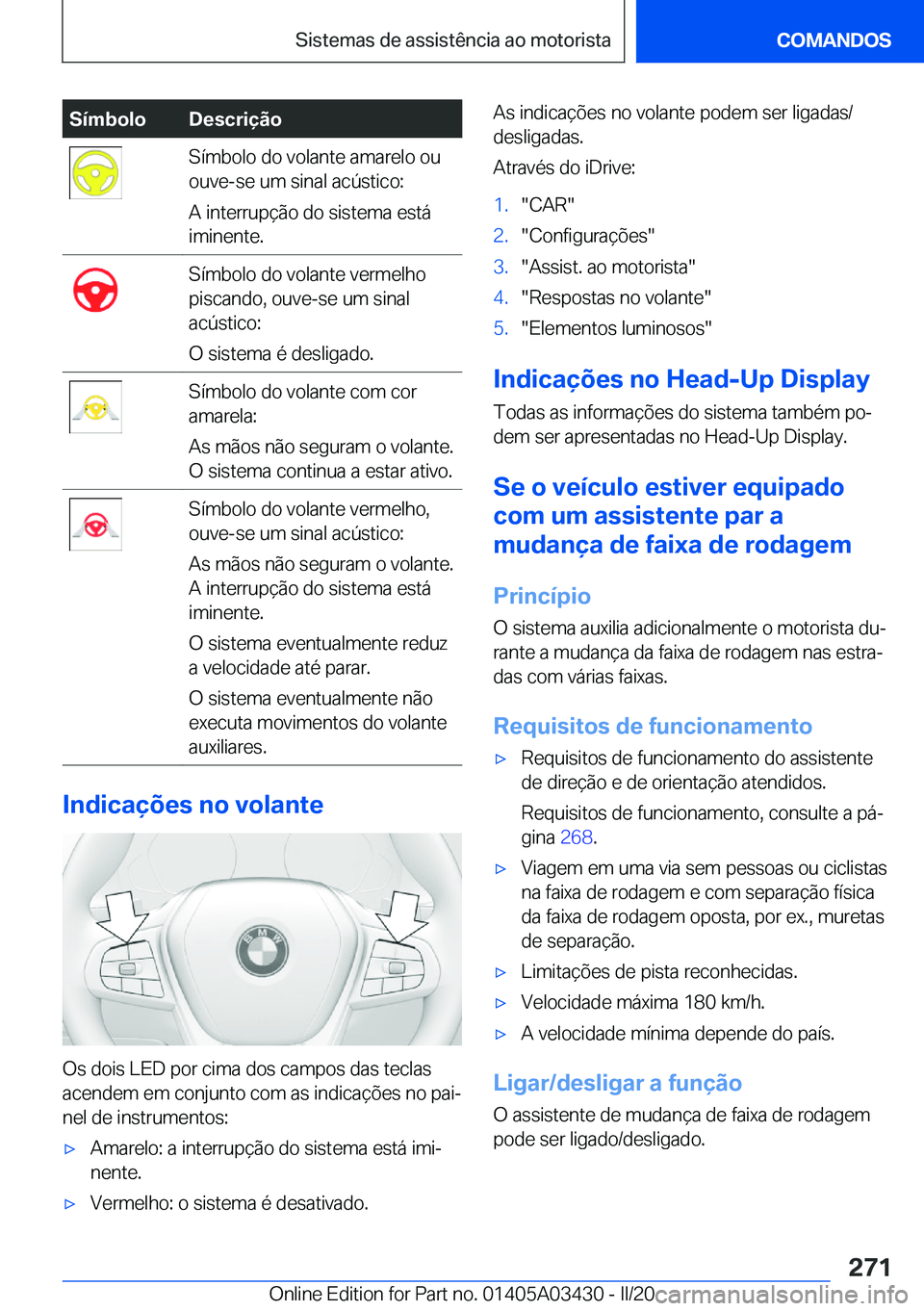 BMW X6 M 2020  Manual do condutor (in Portuguese) �S�
