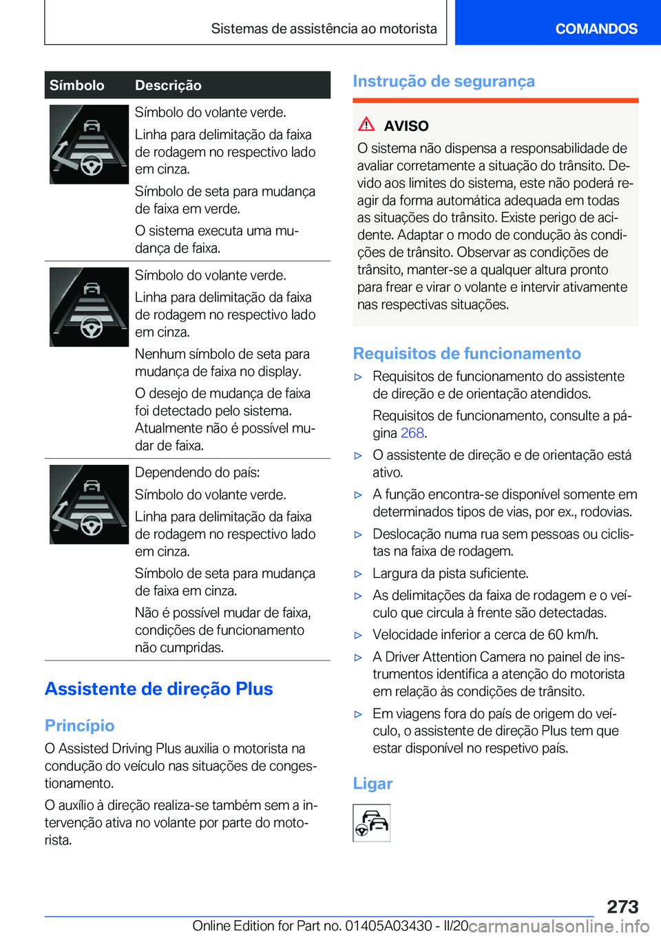 BMW X6 M 2020  Manual do condutor (in Portuguese) �S�