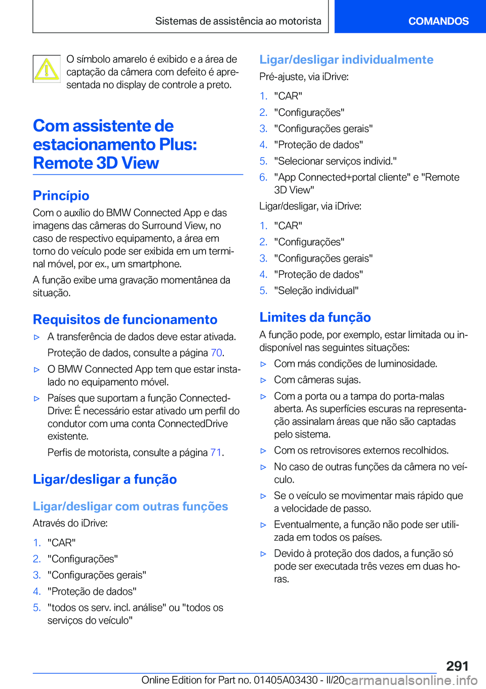 BMW X6 M 2020  Manual do condutor (in Portuguese) �O��s�