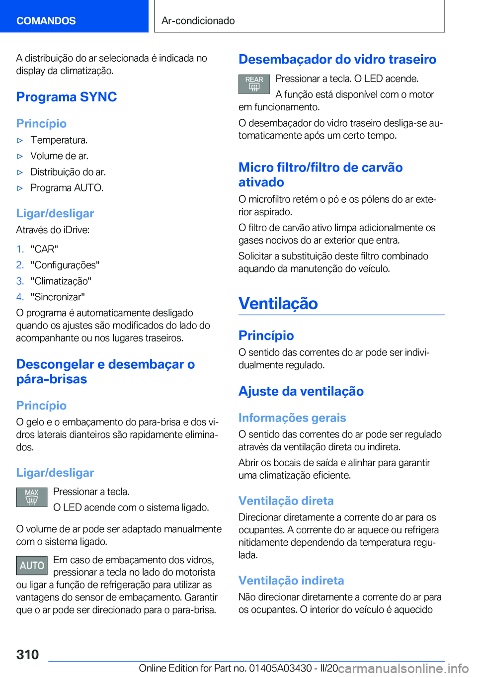 BMW X6 M 2020  Manual do condutor (in Portuguese) �A��d�i�s�t�r�i�b�u�i�