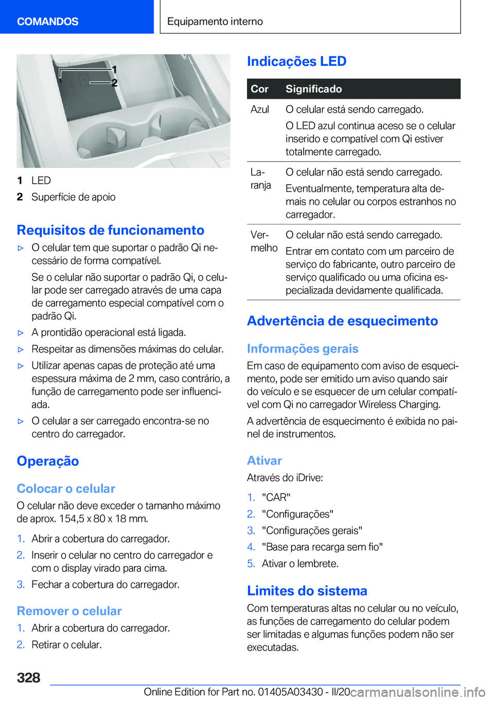 BMW X6 M 2020  Manual do condutor (in Portuguese) �1�L�E�D�2�S�u�p�e�r�f�