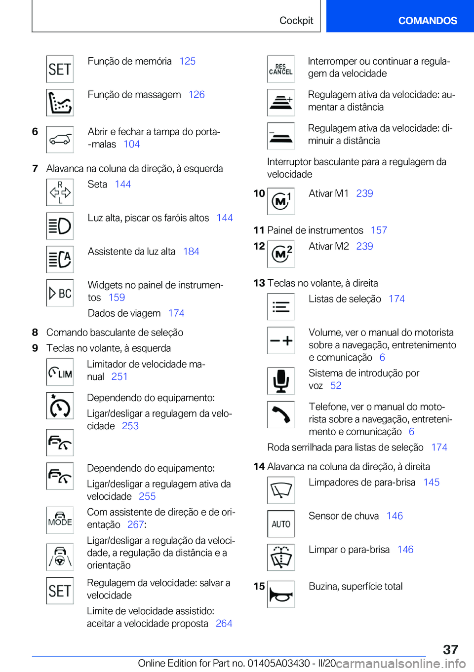 BMW X6 M 2020  Manual do condutor (in Portuguese) �F�u�n�