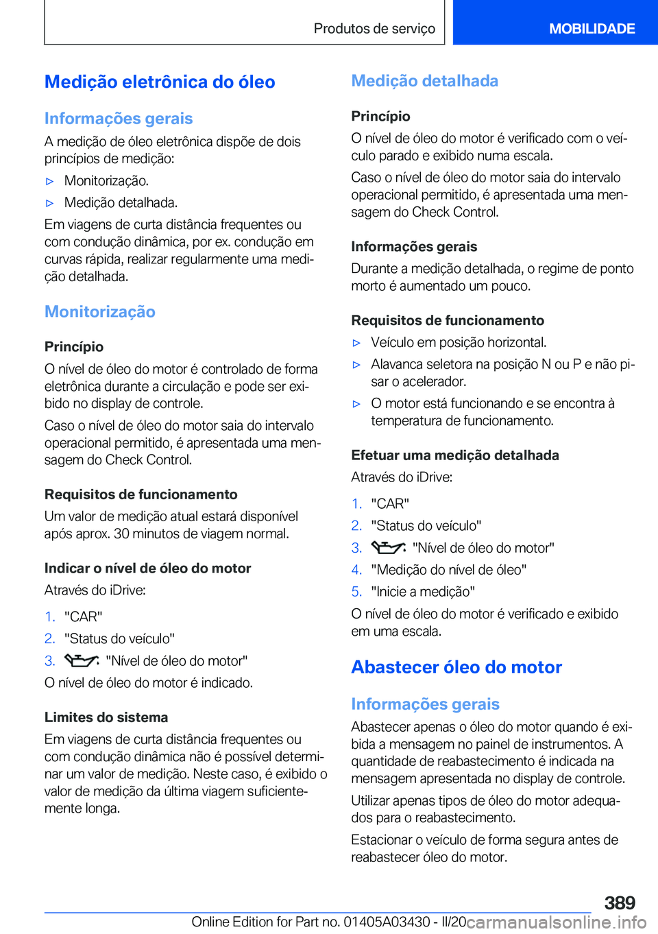 BMW X6 M 2020  Manual do condutor (in Portuguese) �M�e�d�i�