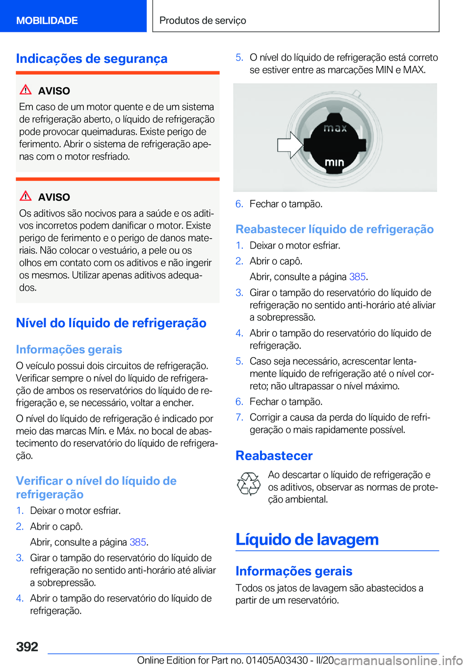 BMW X6 M 2020  Manual do condutor (in Portuguese) �I�n�d�i�c�a�