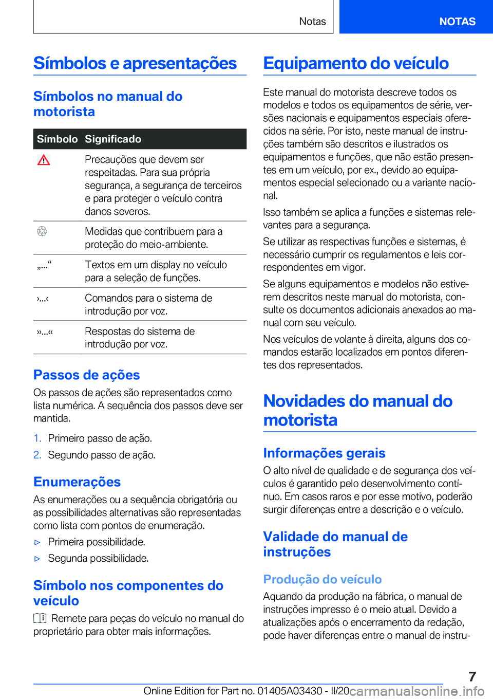 BMW X6 M 2020  Manual do condutor (in Portuguese) �S�