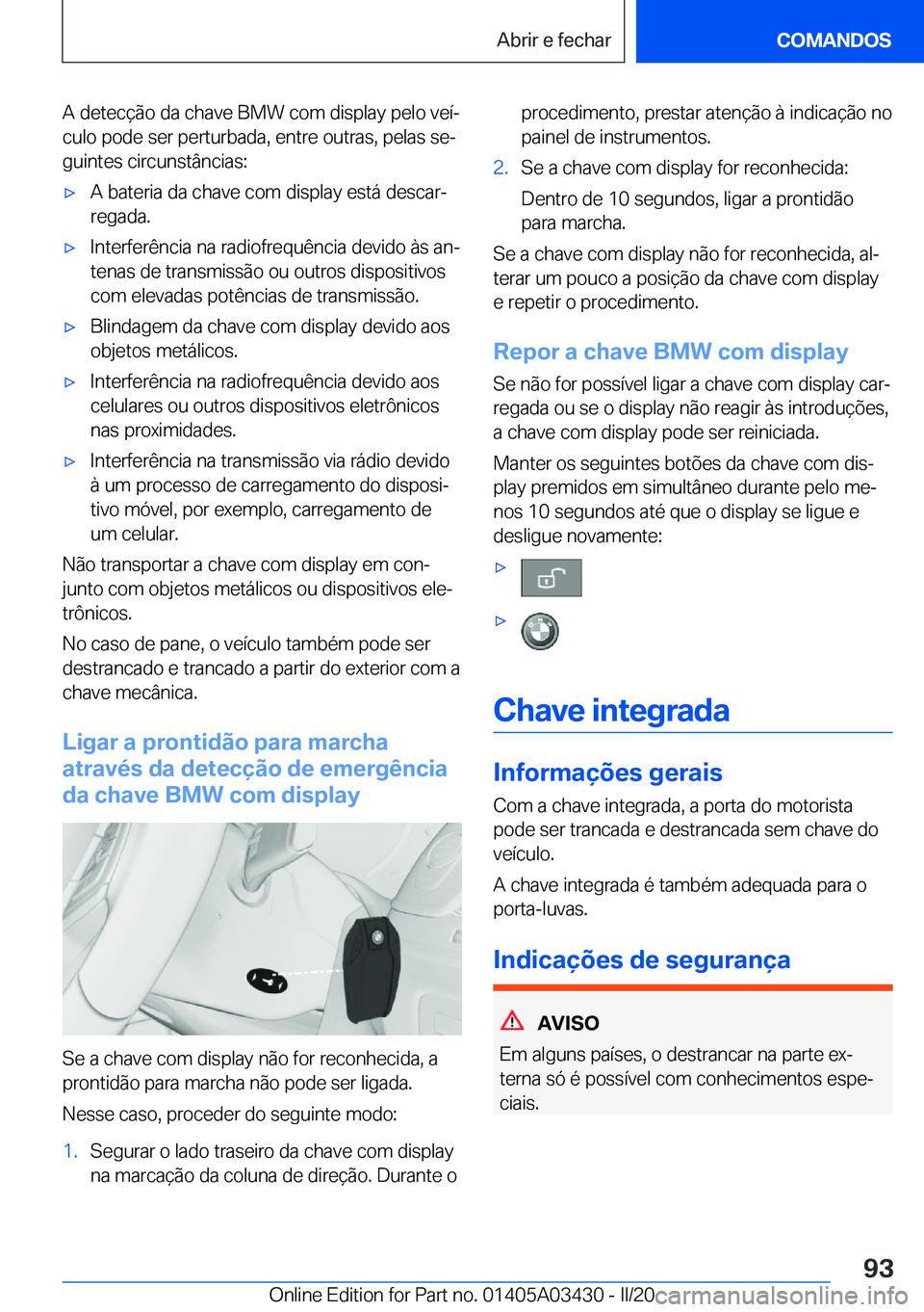 BMW X6 M 2020  Manual do condutor (in Portuguese) �A��d�e�t�e�c�