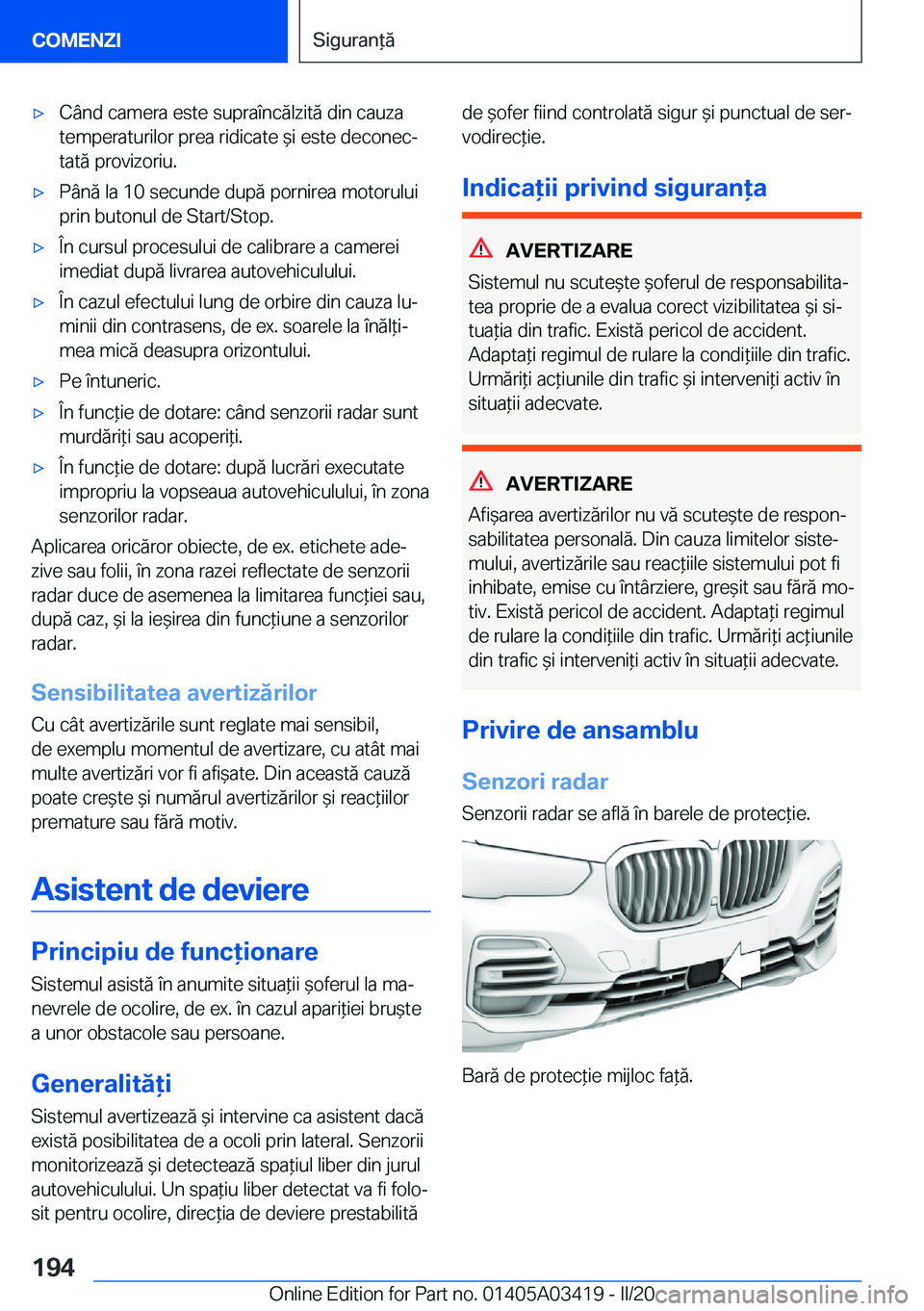 BMW X6 M 2020  Ghiduri De Utilizare (in Romanian) 'x�C�