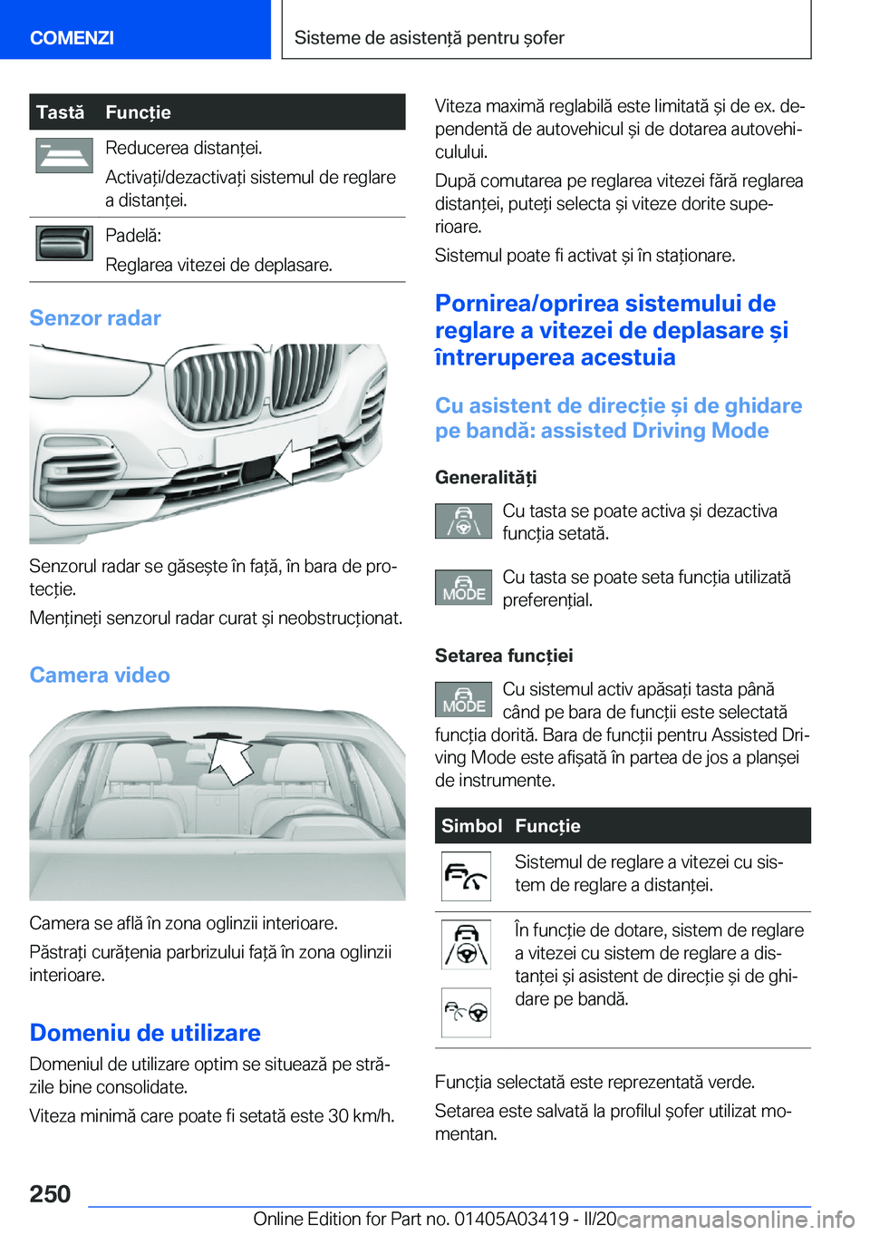 BMW X6 M 2020  Ghiduri De Utilizare (in Romanian) �T�a�s�t�