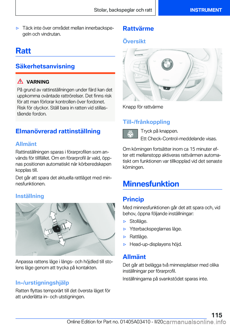 BMW X6 M 2020  InstruktionsbÖcker (in Swedish) 'x�T�ä�c�k��i�n�t�e��