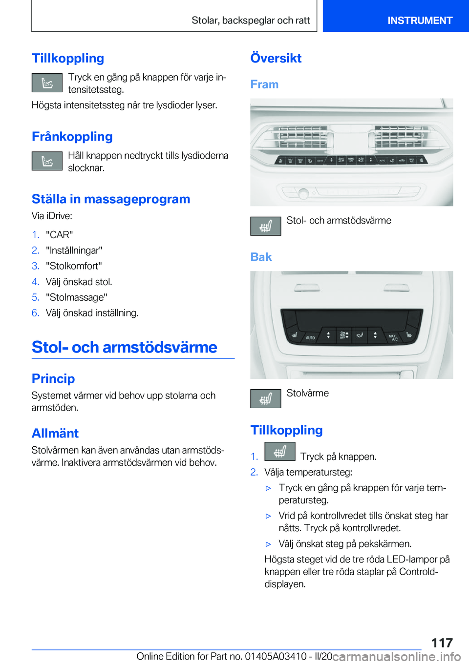 BMW X6 M 2020  InstruktionsbÖcker (in Swedish) �T�i�l�l�k�o�p�p�l�i�n�g�T�r�y�c�k��e�n��g�å�n�g��p�å��k�n�a�p�p�e�n��f�