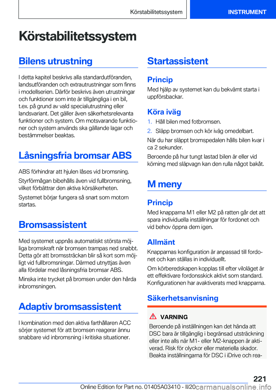 BMW X6 M 2020  InstruktionsbÖcker (in Swedish) �K�