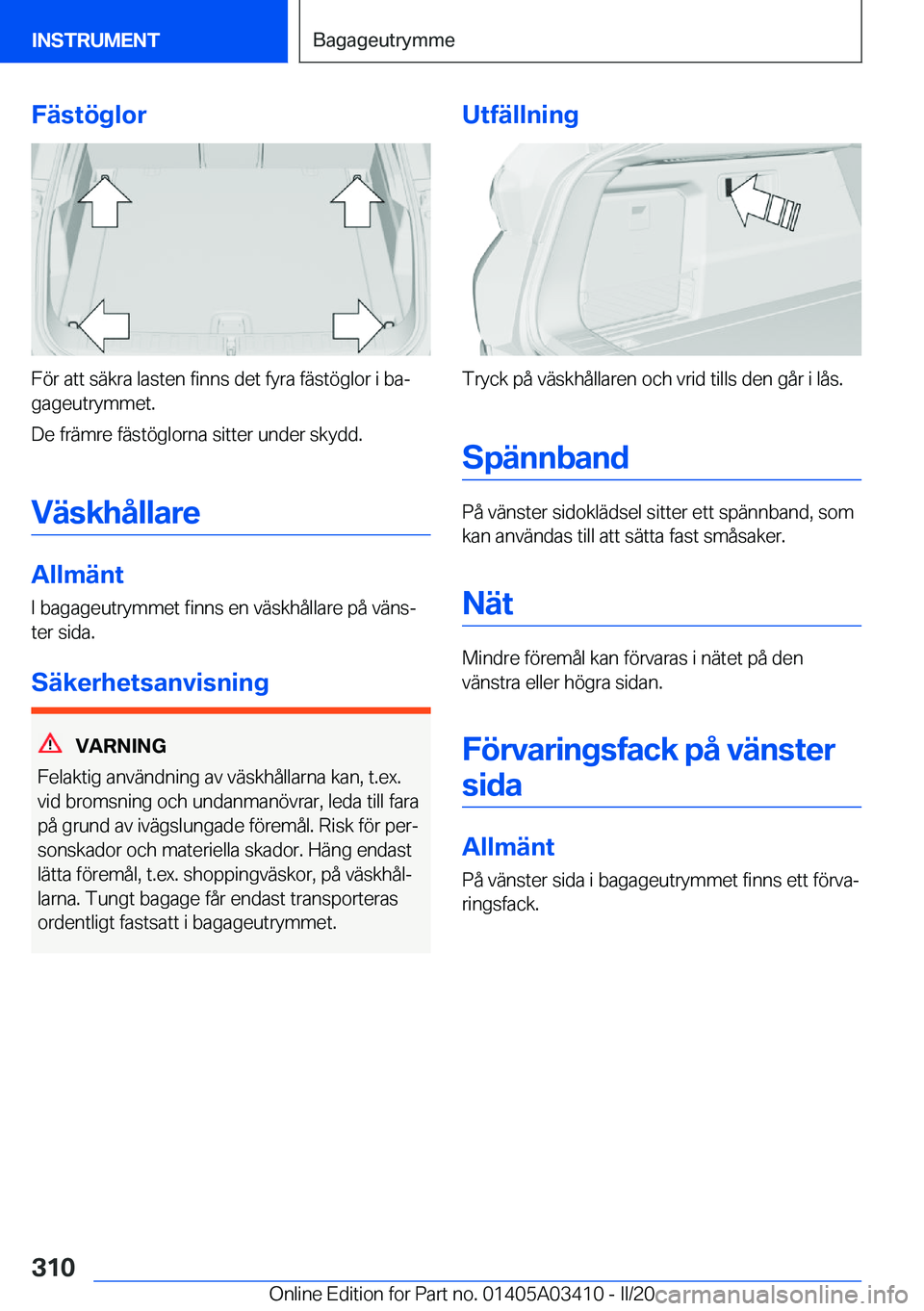 BMW X6 M 2020  InstruktionsbÖcker (in Swedish) �F�ä�s�t�