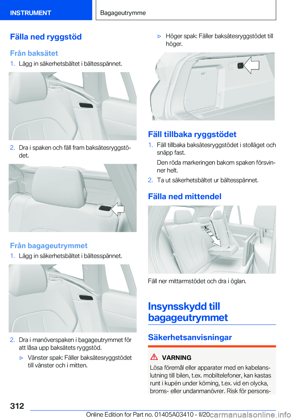 BMW X6 M 2020  InstruktionsbÖcker (in Swedish) �F�ä�l�l�a��n�e�d��r�y�g�g�s�t�