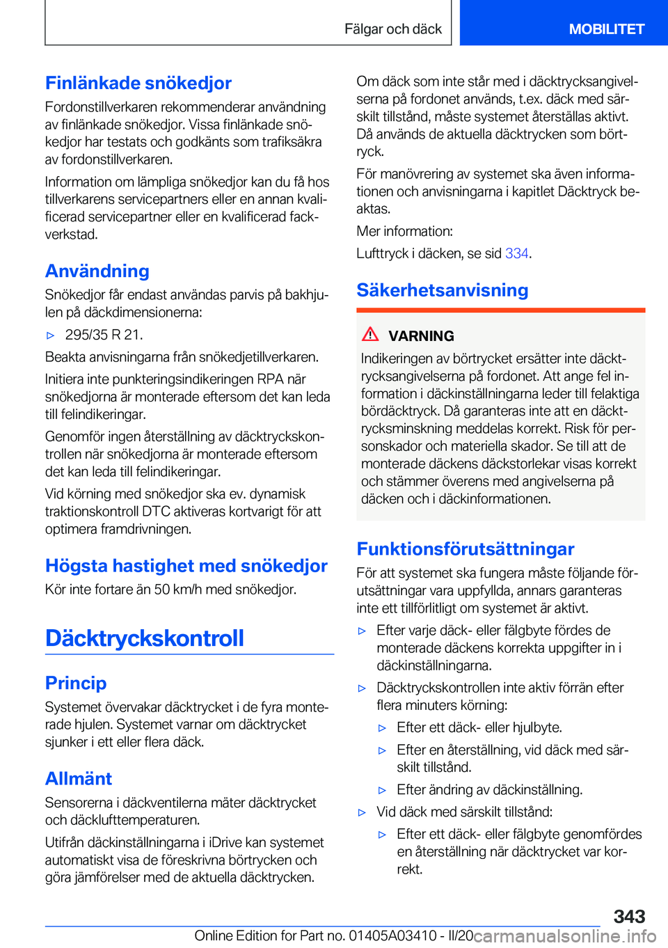 BMW X6 M 2020  InstruktionsbÖcker (in Swedish) �F�i�n�l�ä�n�k�a�d�e��s�n�