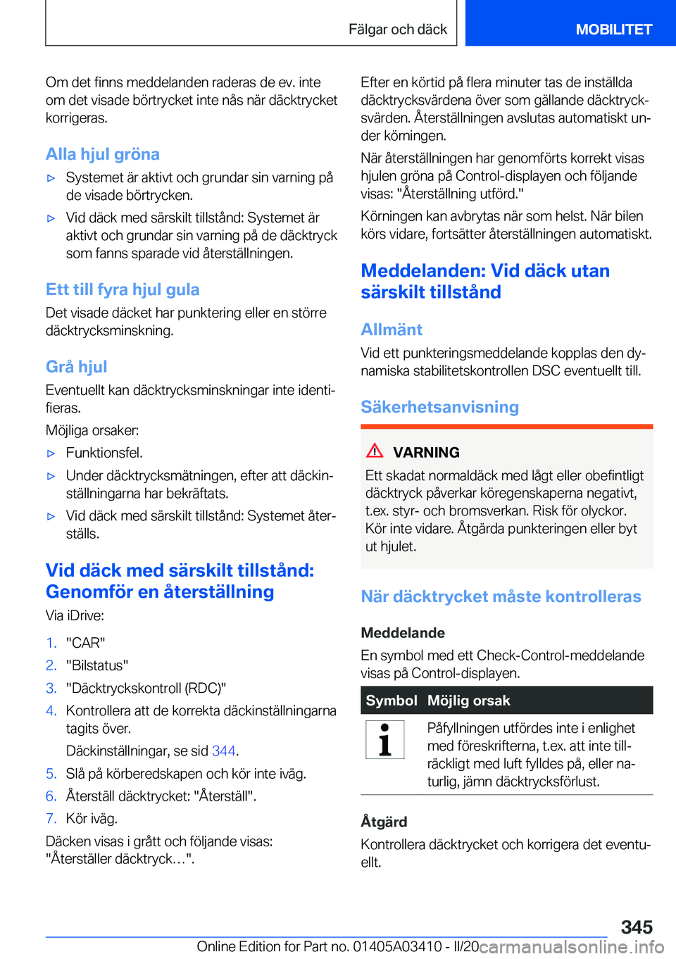 BMW X6 M 2020  InstruktionsbÖcker (in Swedish) �O�m��d�e�t��f�i�n�n�s��m�e�d�d�e�l�a�n�d�e�n��r�a�d�e�r�a�s��d�e��e�v�.��i�n�t�e
�o�m��d�e�t��v�i�s�a�d�e��b�