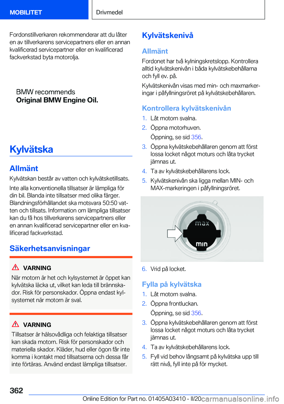 BMW X6 M 2020  InstruktionsbÖcker (in Swedish) �F�o�r�d�o�n�s�t�i�l�l�v�e�r�k�a�r�e�n��r�e�k�o�m�m�e�n�d�e�r�a�r��a�t�t��d�u��l�å�t�e�r�e�n��a�v��t�i�l�l�v�e�r�k�a�r�e�n�s��s�e�r�v�i�c�e�p�a�r�t�n�e�r�s��e�l�l�e�r��e�n��a�n�n�a�n
�k�v�a