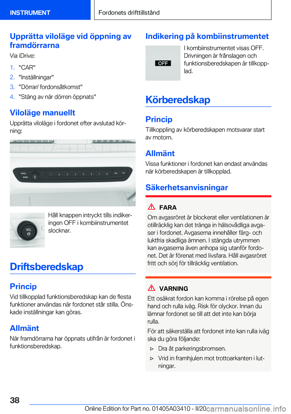 BMW X6 M 2020  InstruktionsbÖcker (in Swedish) �U�p�p�r�ä�t�t�a��v�i�l�o�l�ä�g�e��v�i�d��