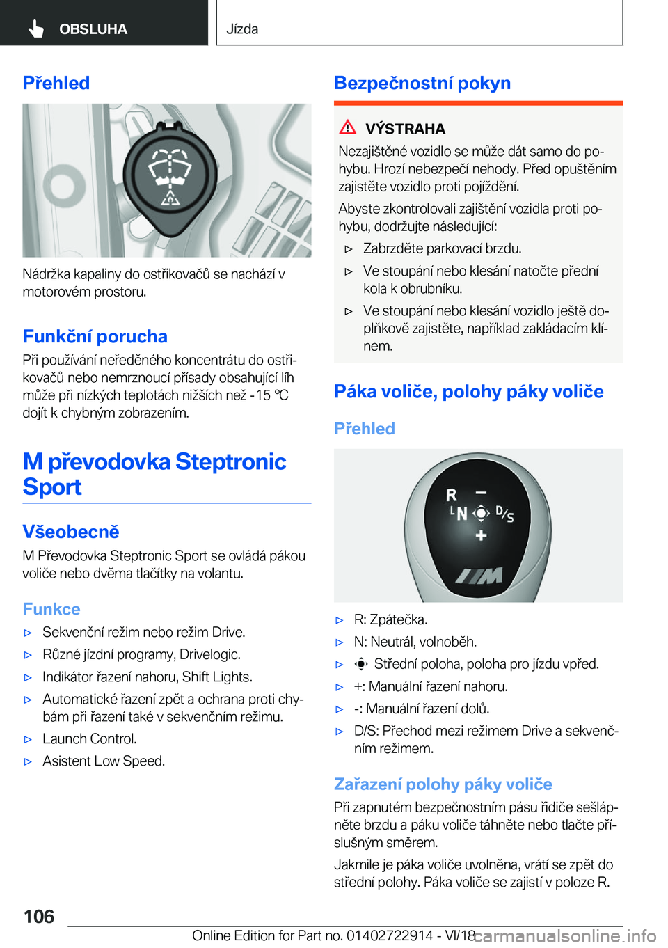 BMW X6 M 2019  Návod na použití (in Czech) �P�e�h�l�e�d
�N�