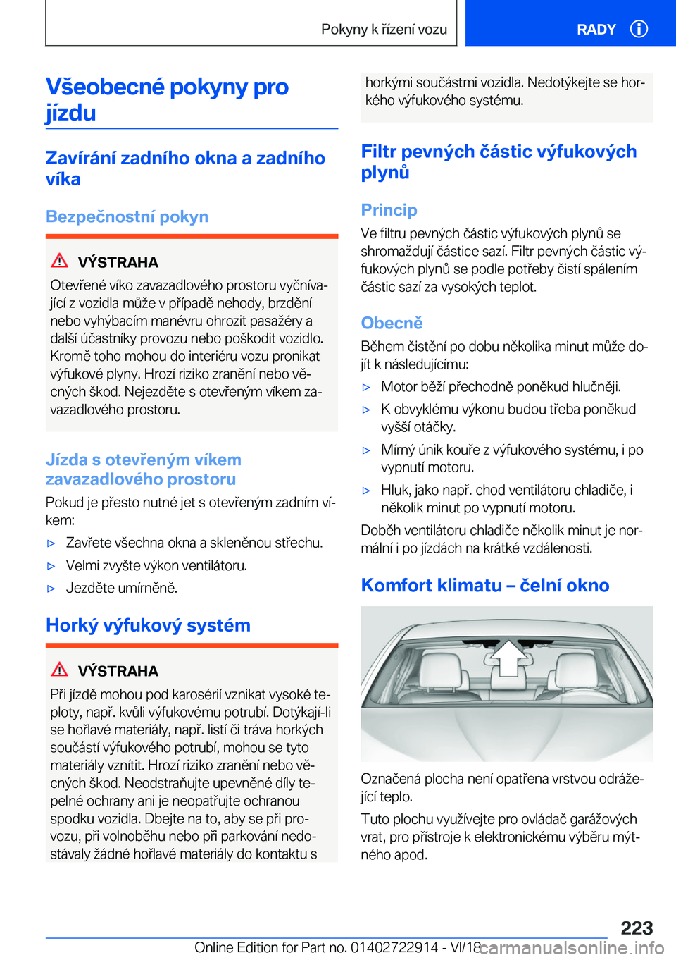 BMW X6 M 2019  Návod na použití (in Czech) �V	�e�o�b�e�c�n�