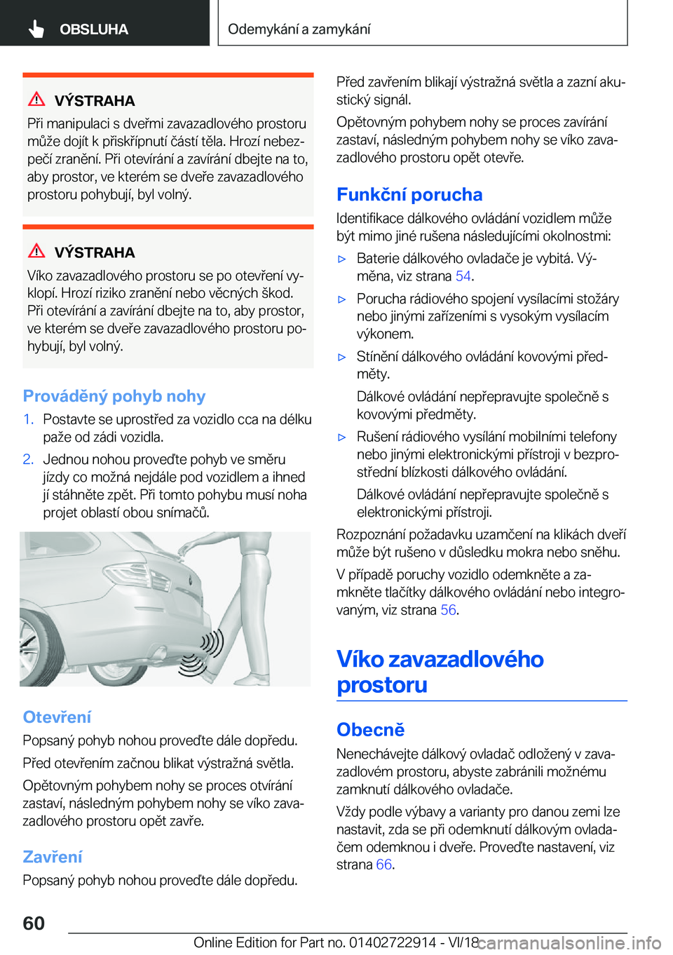 BMW X6 M 2019  Návod na použití (in Czech) �V�