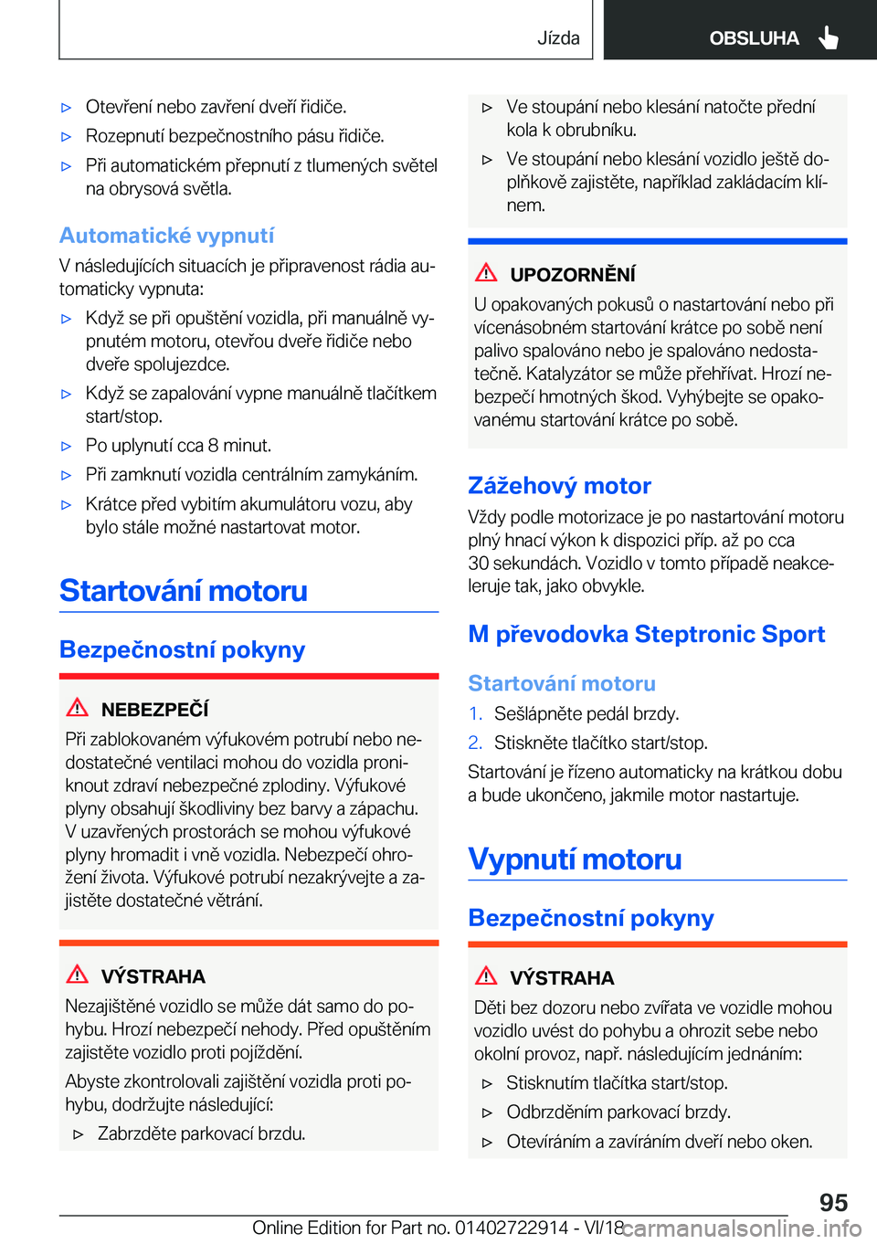 BMW X6 M 2019  Návod na použití (in Czech) 'x�O�t�e�v�e�n�
