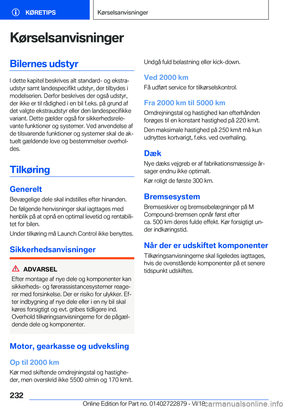 BMW X6 M 2019  InstruktionsbØger (in Danish) �K�