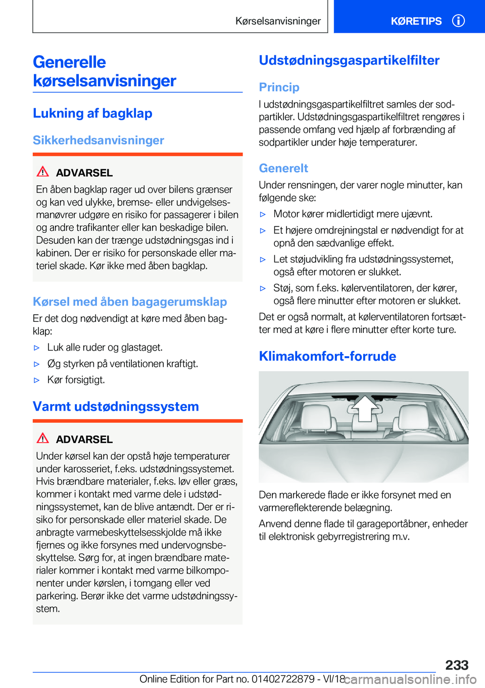 BMW X6 M 2019  InstruktionsbØger (in Danish) �G�e�n�e�r�e�l�l�e�k�