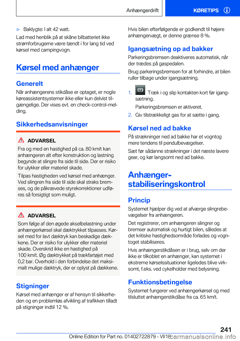 BMW X6 M 2019  InstruktionsbØger (in Danish) 'x�B�a�k�l�y�g�t�e�:��I��a�l�t��4�2��w�a�t�t�.
�L�a�d��m�e�d��h�e�n�b�l�i�k��p�å��a�t��s�k�å�n�e��b�i�l�b�a�t�t�e�r�i�e�t��i�k�k�e�s�t�r�