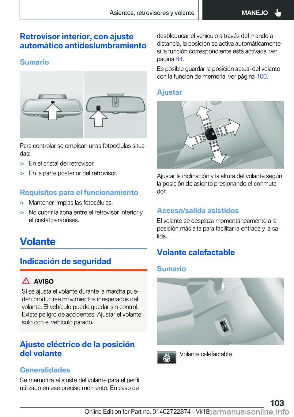 BMW X6 M 2019  Manuales de Empleo (in Spanish) �R�e�t�r�o�v�i�s�o�r��i�n�t�e�r�i�o�r�,��c�o�n��a�j�u�s�t�e
�a�u�t�o�m�