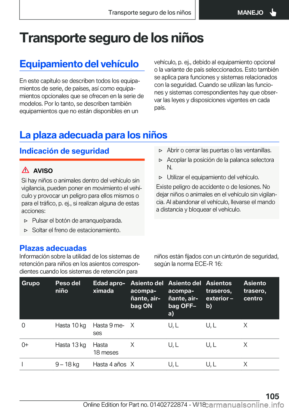 BMW X6 M 2019  Manuales de Empleo (in Spanish) �T�r�a�n�s�p�o�r�t�e��s�e�g�u�r�o��d�e��l�o�s��n�i�