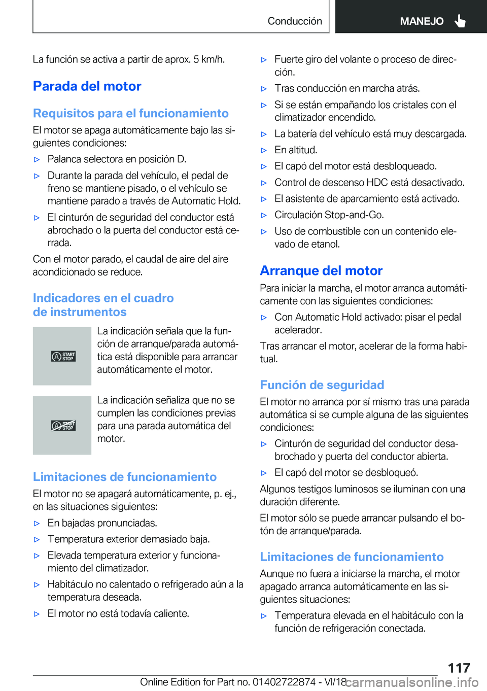 BMW X6 M 2019  Manuales de Empleo (in Spanish) �L�a��f�u�n�c�i�
