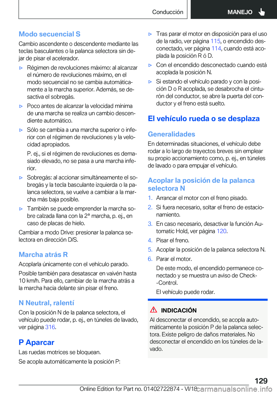 BMW X6 M 2019  Manuales de Empleo (in Spanish) �M�o�d�o��s�e�c�u�e�n�c�i�a�l��S
�C�a�m�b�i�o��a�s�c�e�n�d�e�n�t�e��o��d�e�s�c�e�n�d�e�n�t�e��m�e�d�i�a�n�t�e��l�a�s
�t�e�c�l�a�s��b�a�s�c�u�l�a�n�t�e�s��o��l�a��p�a�l�a�n�c�a��s�e�l�e�c�t